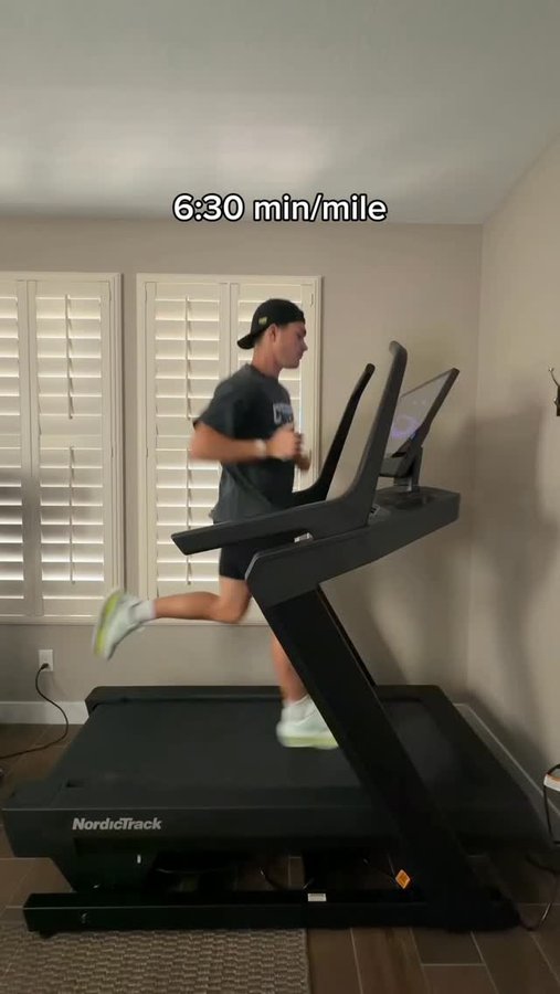 Instagram post by @nicofelich for NordicTrack. Caption reads: The difference between marathon pace and....