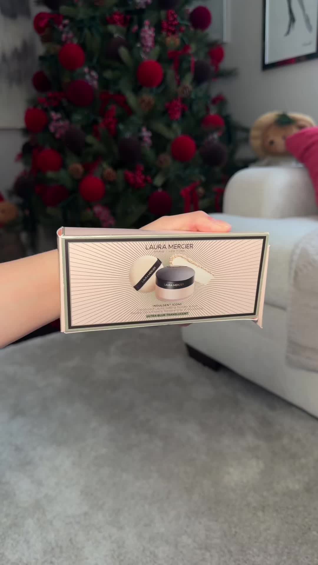 TikTok post by @psychictexas for Laura Mercier. Caption reads: [...] great set for the holidays @Laura Mercier....