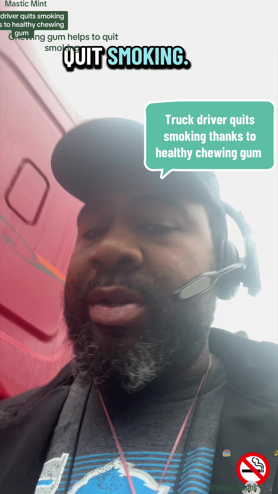 TikTok post by @maatmcfly for Nathan & Sons. Caption reads: [...] thanks to healthy chewing gum @Nathan & Sons....