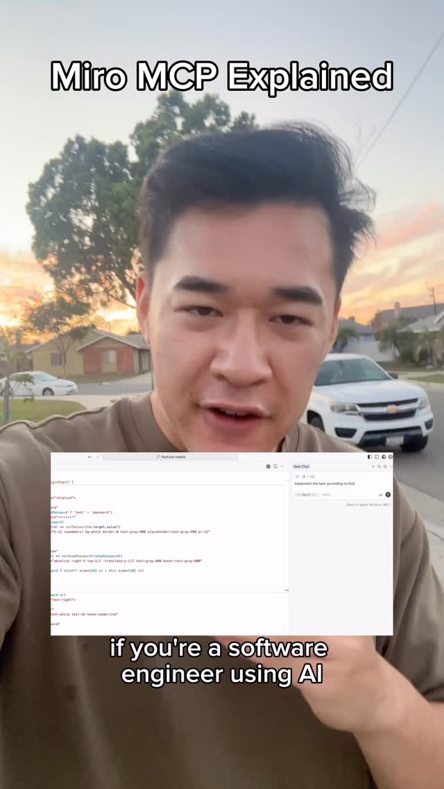 Instagram post by @the.wisepup for Miro. Caption reads: @mirohq released Miro MCP and if you’re a software....