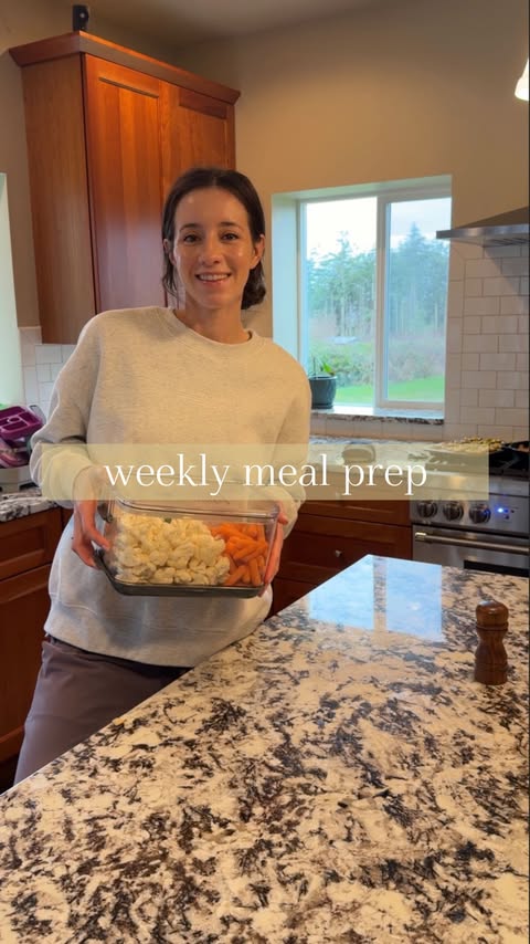 Instagram post by @emyxbudgetsahm for Orgain. Caption reads: First meal prep in the new house and man, have I....