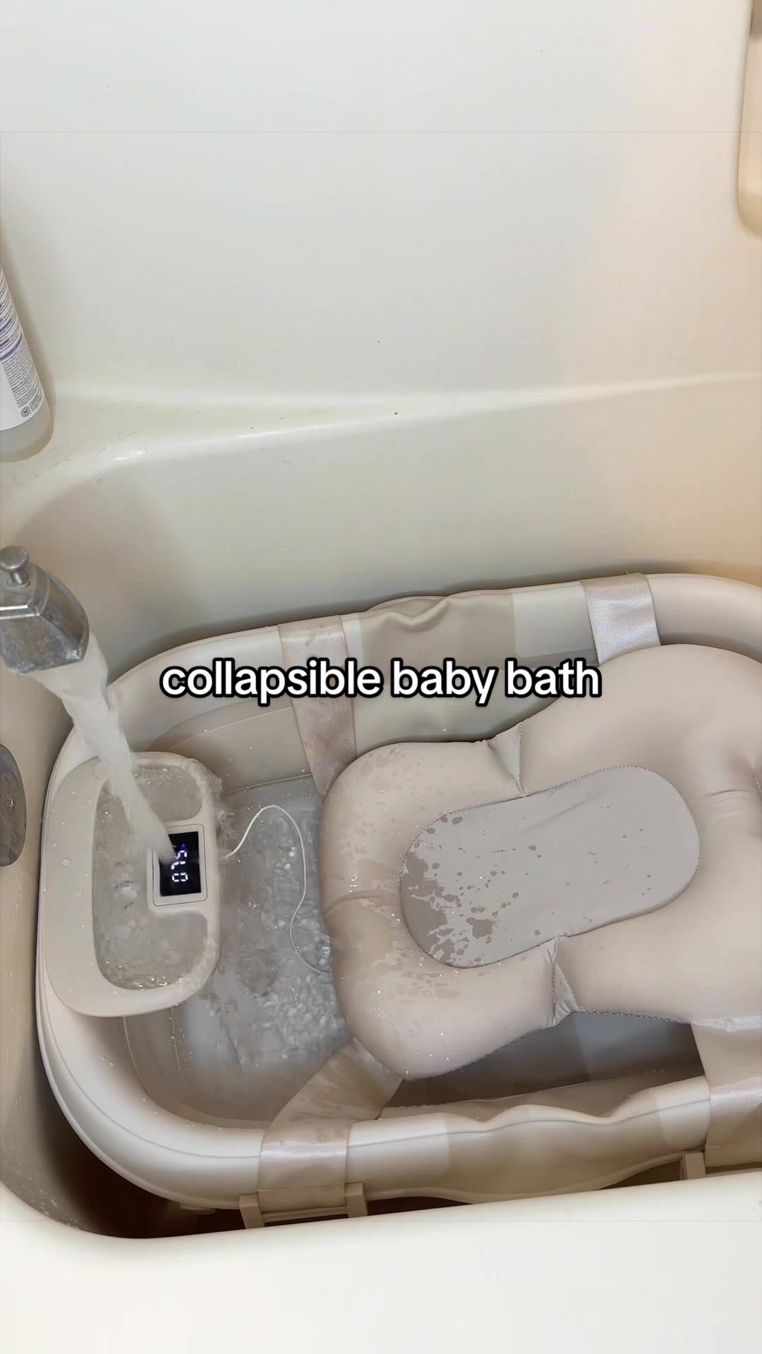 TikTok post by @tristaradomski for Jool Baby. Caption reads: [...] baths less stressful and easier @Jool Baby....