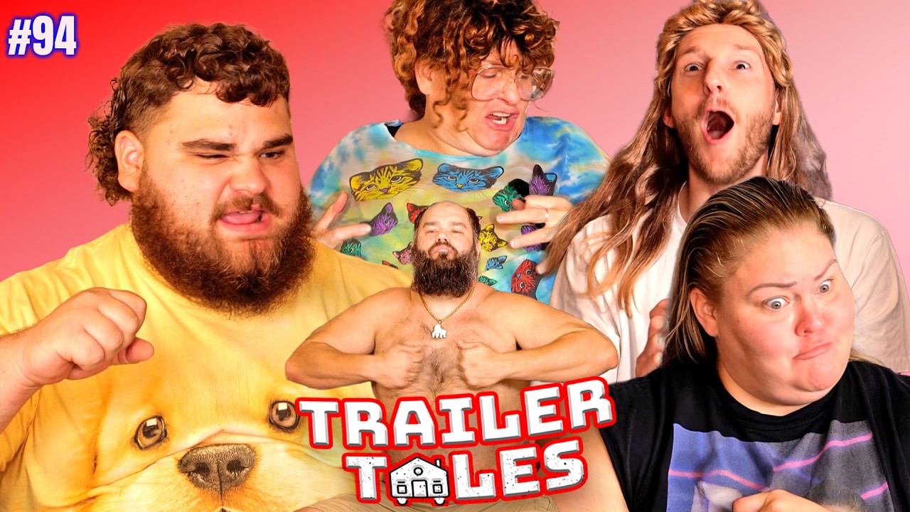 YouTube post by @TrailerTalesPod for TUSHY. Caption reads: Darryl's Cousin DJ goes PURE PRIMAL | Trailer....