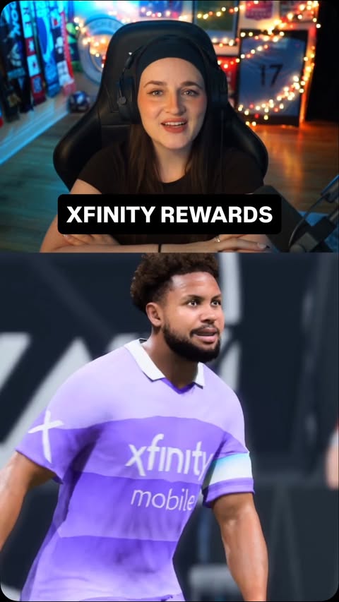 Instagram post by @chi_kacee for Xfinity. Caption reads: More perks. More often. With @xfinity ⚽️ Join....