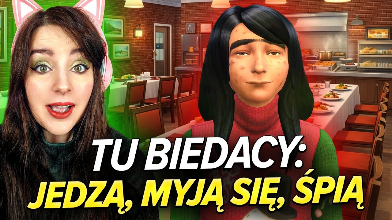 YouTube post by @purePia for Instant Gaming. Caption reads: I OPENED A SOCIAL CARE HOME IN SIMS!.
