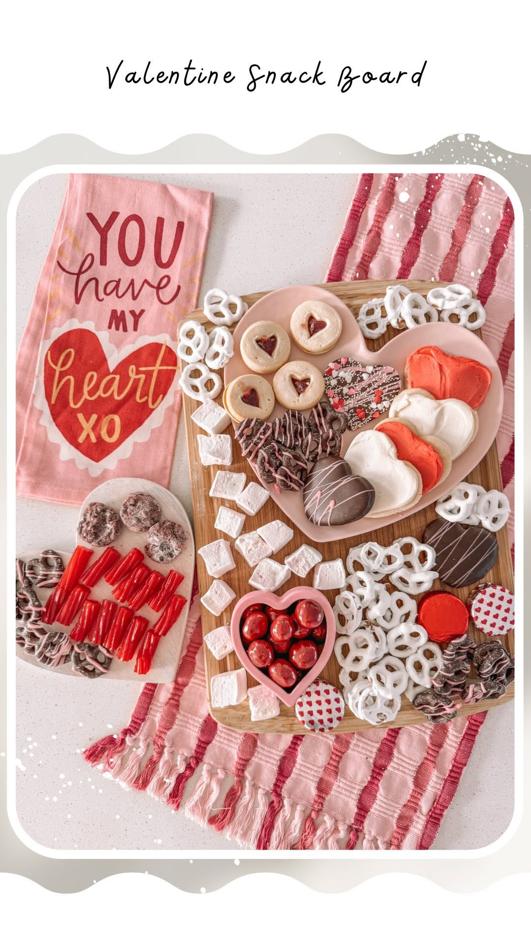 Instagram post by @_jacqueline.nicole for Harry & David. Caption reads: #Ad Make a Valentine Snack Board with me with my....