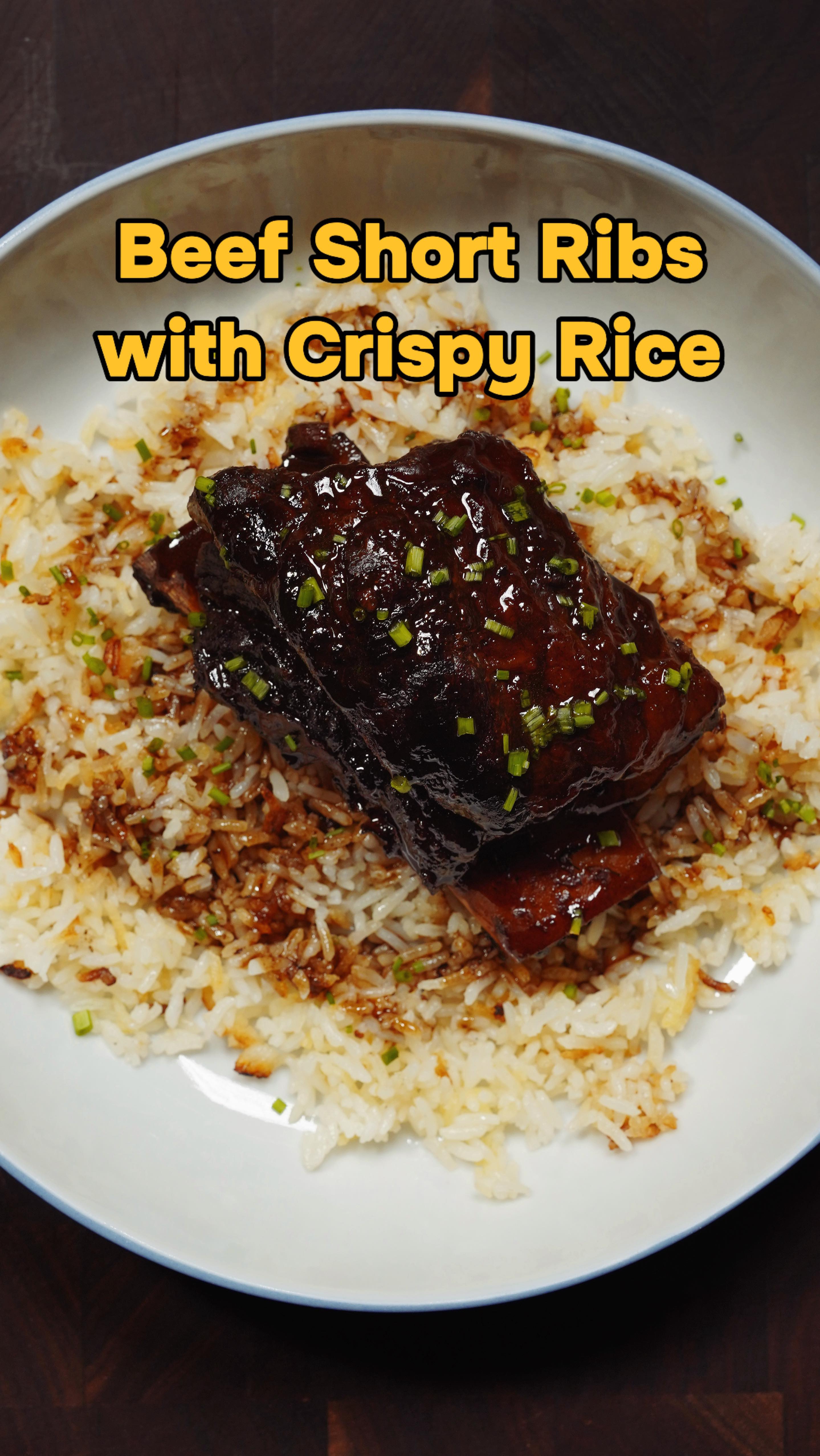 Instagram post by @thisguycooks for Kettle & Fire. Caption reads: BEEF SHORT RIBS WITH CRISPY RICE — Fork-tender....