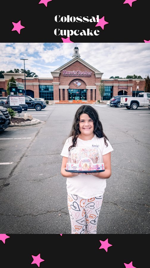 Instagram post by @the_zamp_camp for Harris Teeter. Caption reads: 🧁💥 Life’s meant to be sweet. Grab a cupcake and....