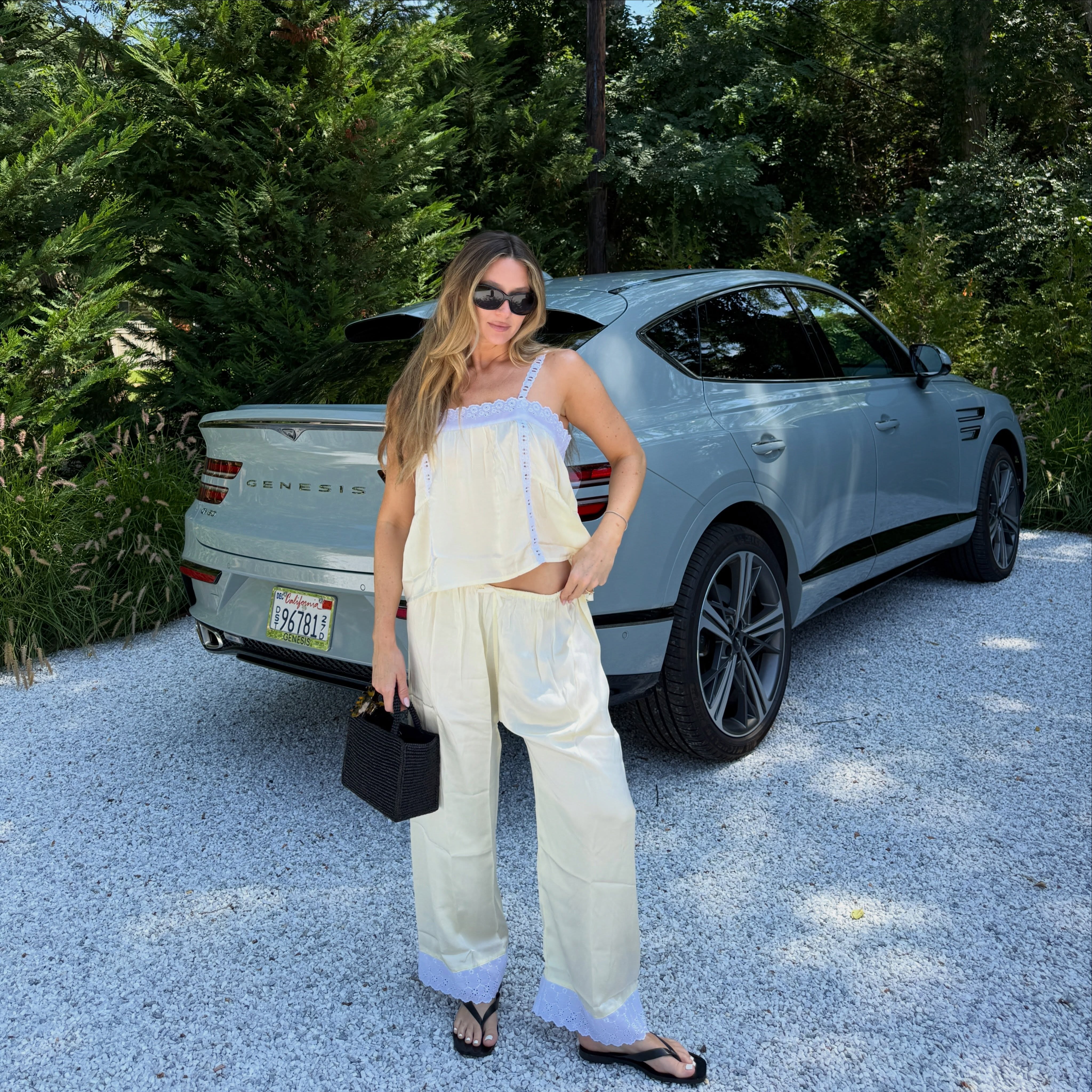Instagram post by @makeupxka for Genesis USA. Caption reads: a week in the hamptons brought to you by....