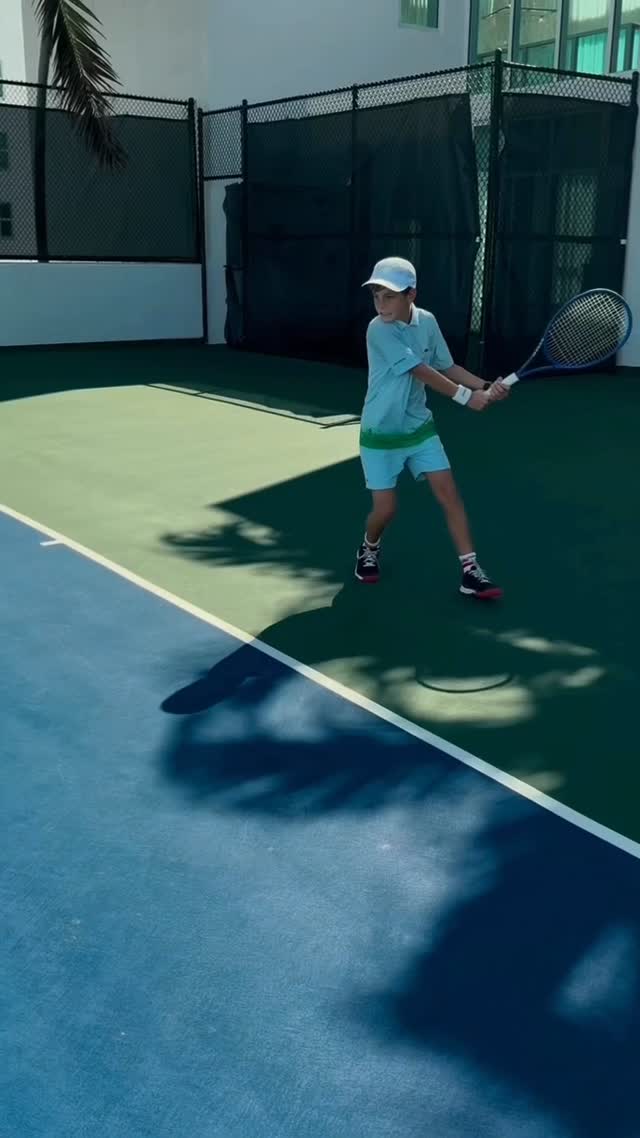 Instagram post by @gabrielgreen_tennis for Wilson Tennis. Caption reads: I never stop. Every swing, every sprint, every....