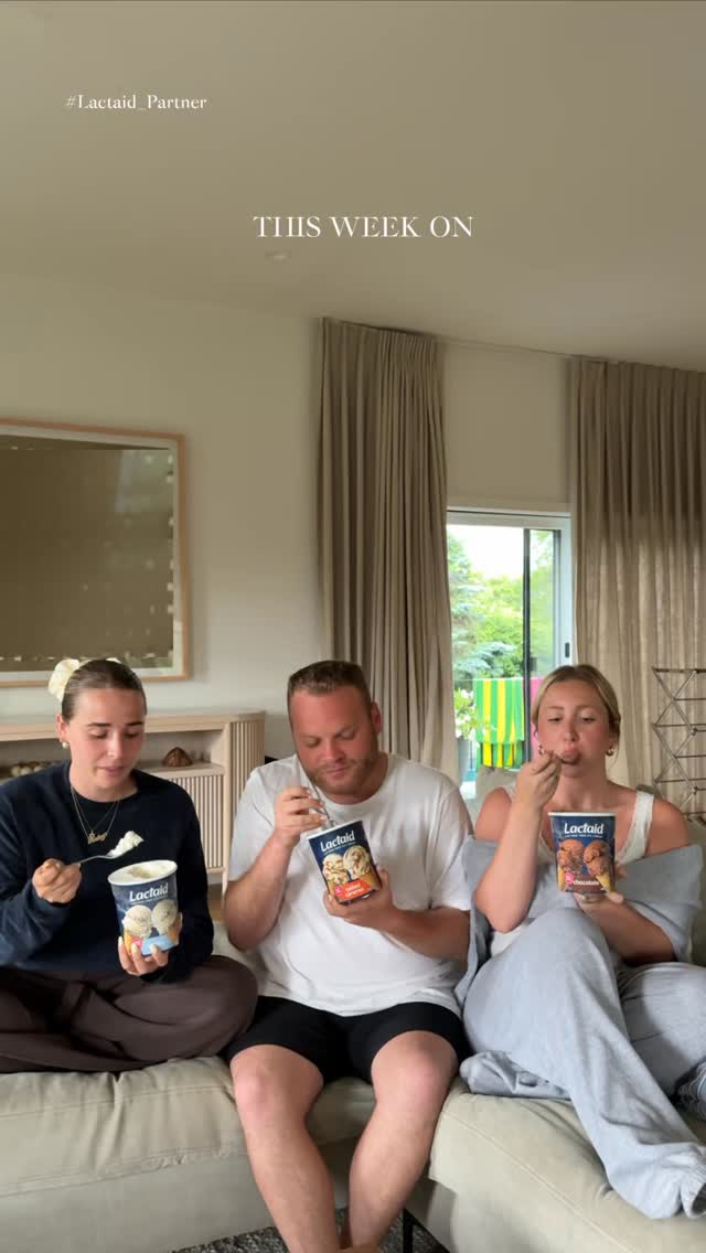 Instagram post by @carlyweinstein for LACTAID. Caption reads: [...] cream brand enters the Montauk house…....