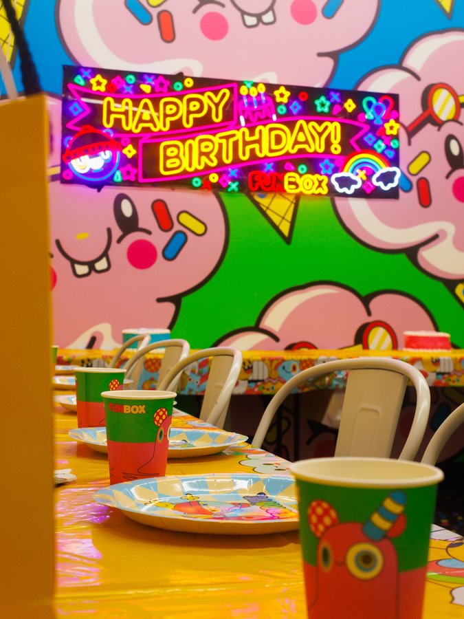 Instagram post by @ambsryan_ for Funbox. Caption reads: #AD| Celebrate in style at a @funbox near you with....