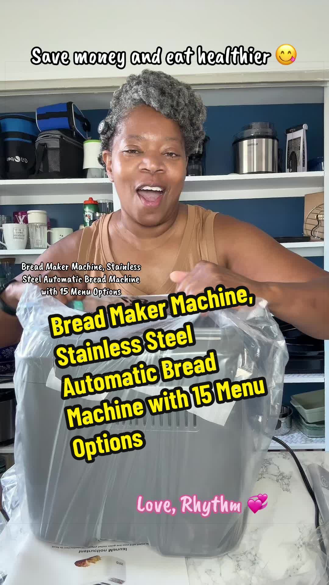 TikTok post by @rhythmandcoils for Kitchen in the Box. Caption reads: [...] Machine with 15 Menu Options @Kitchen in the....