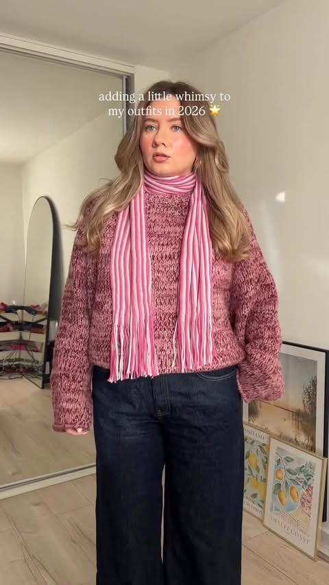 Instagram post by @gxsia for Pull&Bear. Caption reads: 2026 is the year of whimsy 🫧🌟💕✨⭐️

outfit....