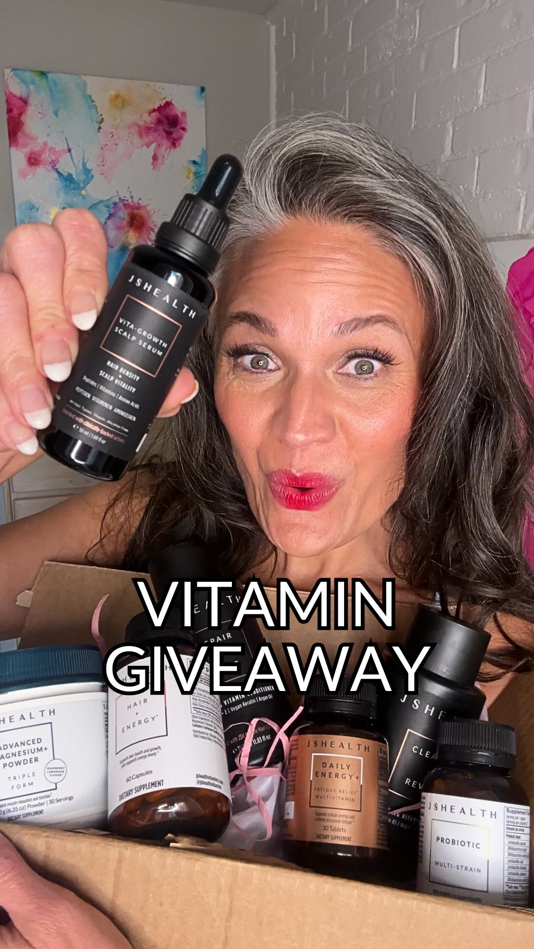 Instagram post by @jaderainbeauty for JSHealth Vitamins. Caption reads: 🎉 GIVEAWAY TIME 🎉

You need help with your hair?....