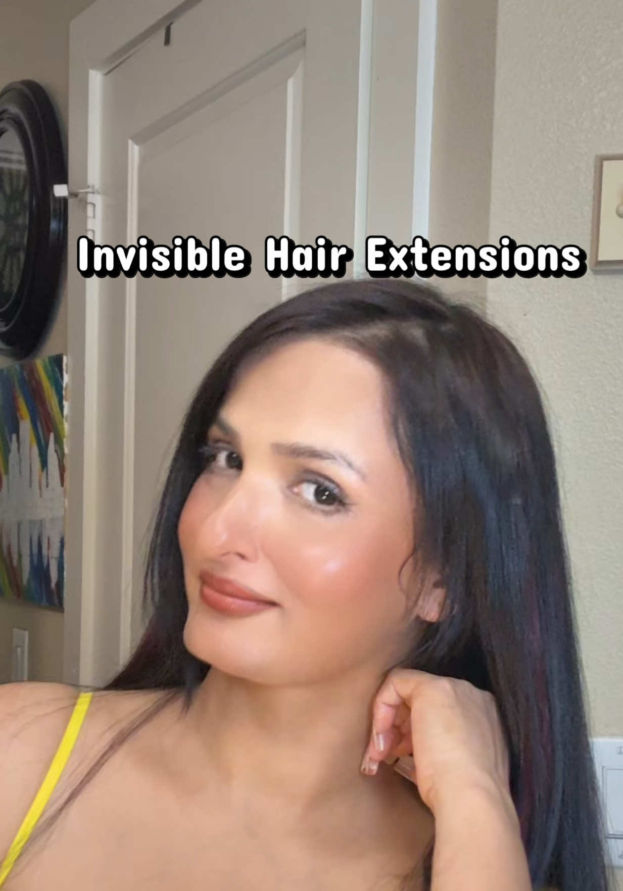 TikTok post by @neelampoudel241 for Moresoo Hair. Caption reads: Invisible Hair Extensions#moresoohair #summervibes....