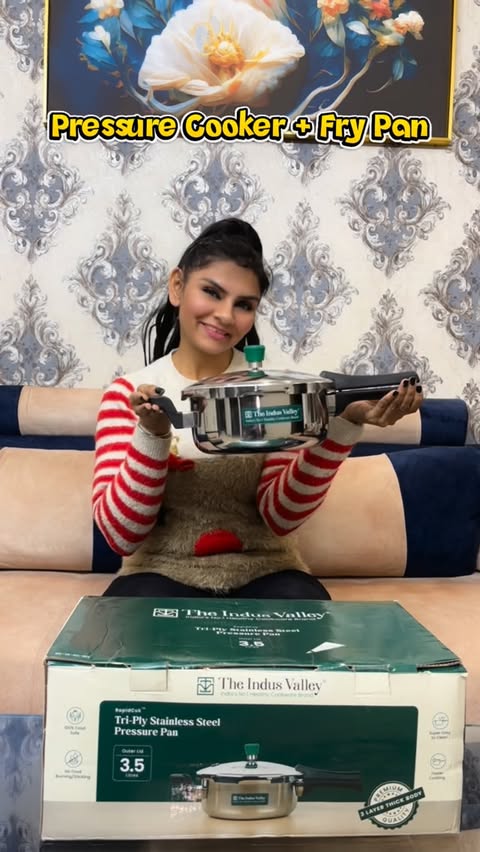 Instagram post by @thesoniasharma1 for The Indus Valley. Caption reads: [...] 🍳💚

Cooking made better with The Indus....