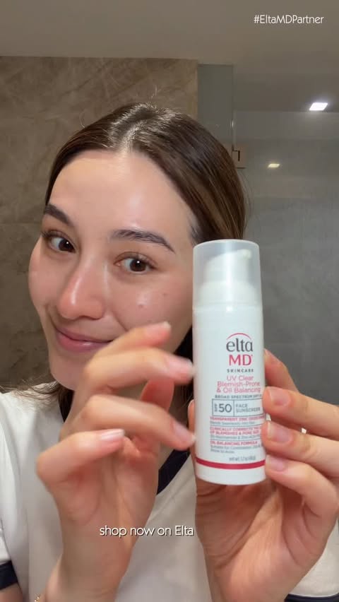 Instagram post by @barefacedfemme for EltaMD. Caption reads: Acne myth BUSTED! No more skipping SPF—....