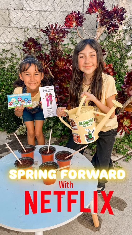 Instagram post by @lizzyandfamily for Netflix Family. Caption reads: [...] Spring friends! @netflixfamily just sent us....