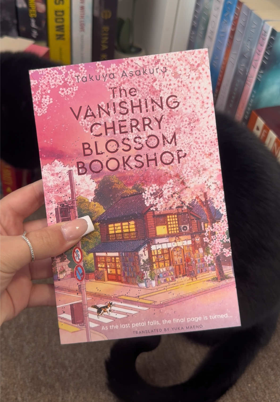 TikTok post by @thepaperbacklibraryy for HarperCollins. Caption reads: [...] Shadow!🐈‍⬛😅 Thank you @HarperCollinsUK! My....