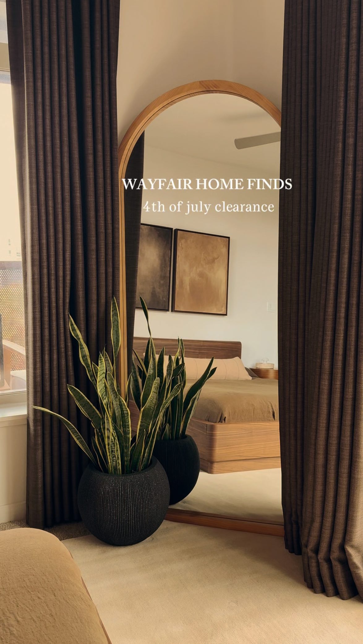 Instagram post by @neutral_homebody for Wayfair. Caption reads: #ad @wayfair’s 4th of July Sale is here until....