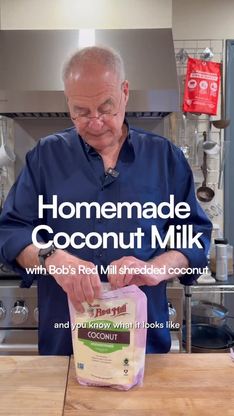 Instagram post by @markbittman for Bob's Red Mill. Caption reads: Canned coconut milk is FINE. I don’t use it. All....