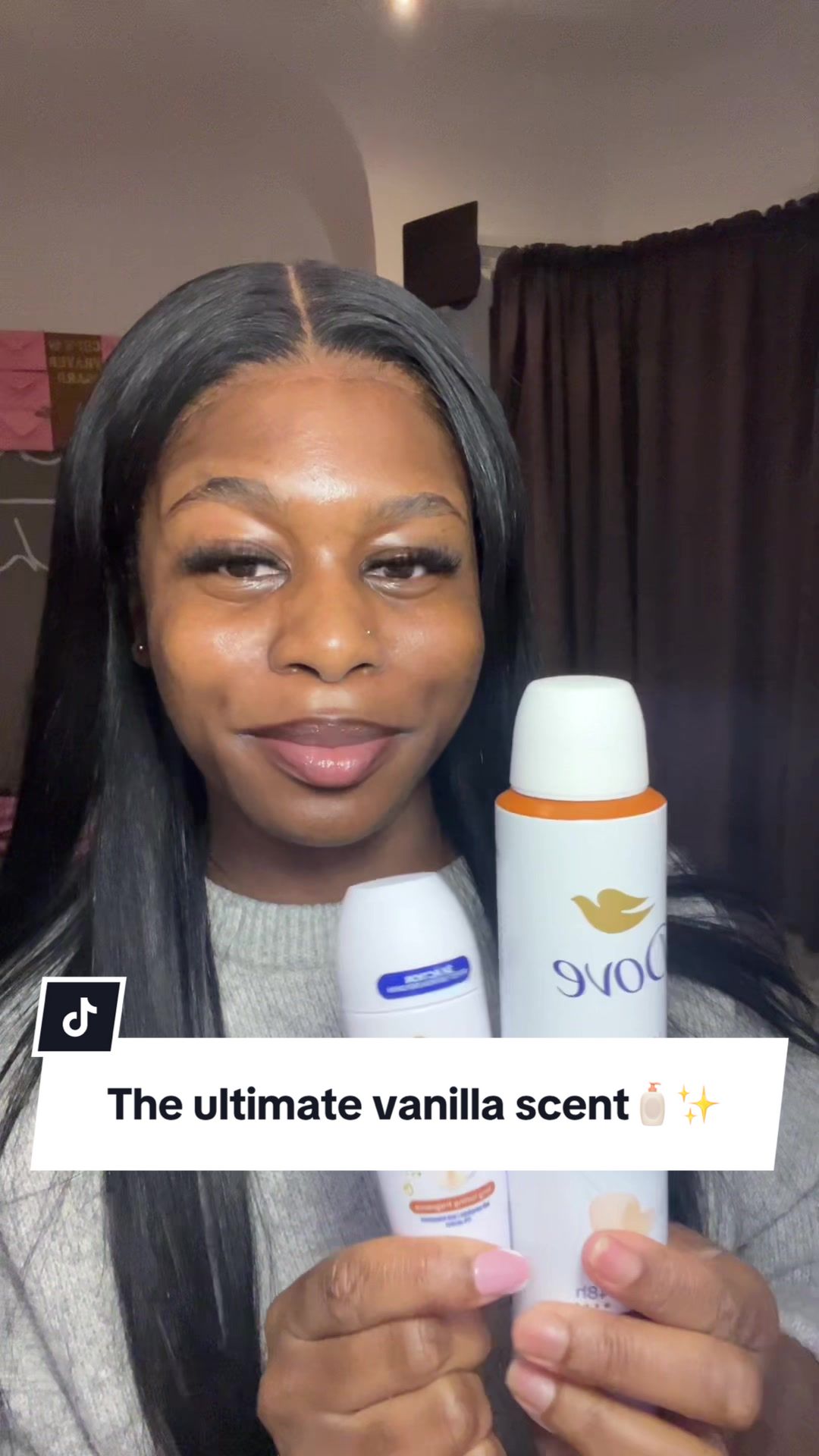 TikTok post by @itsdrchi for Nala’s Baby. Caption reads: Smelling good is literally my love language🍦✨....