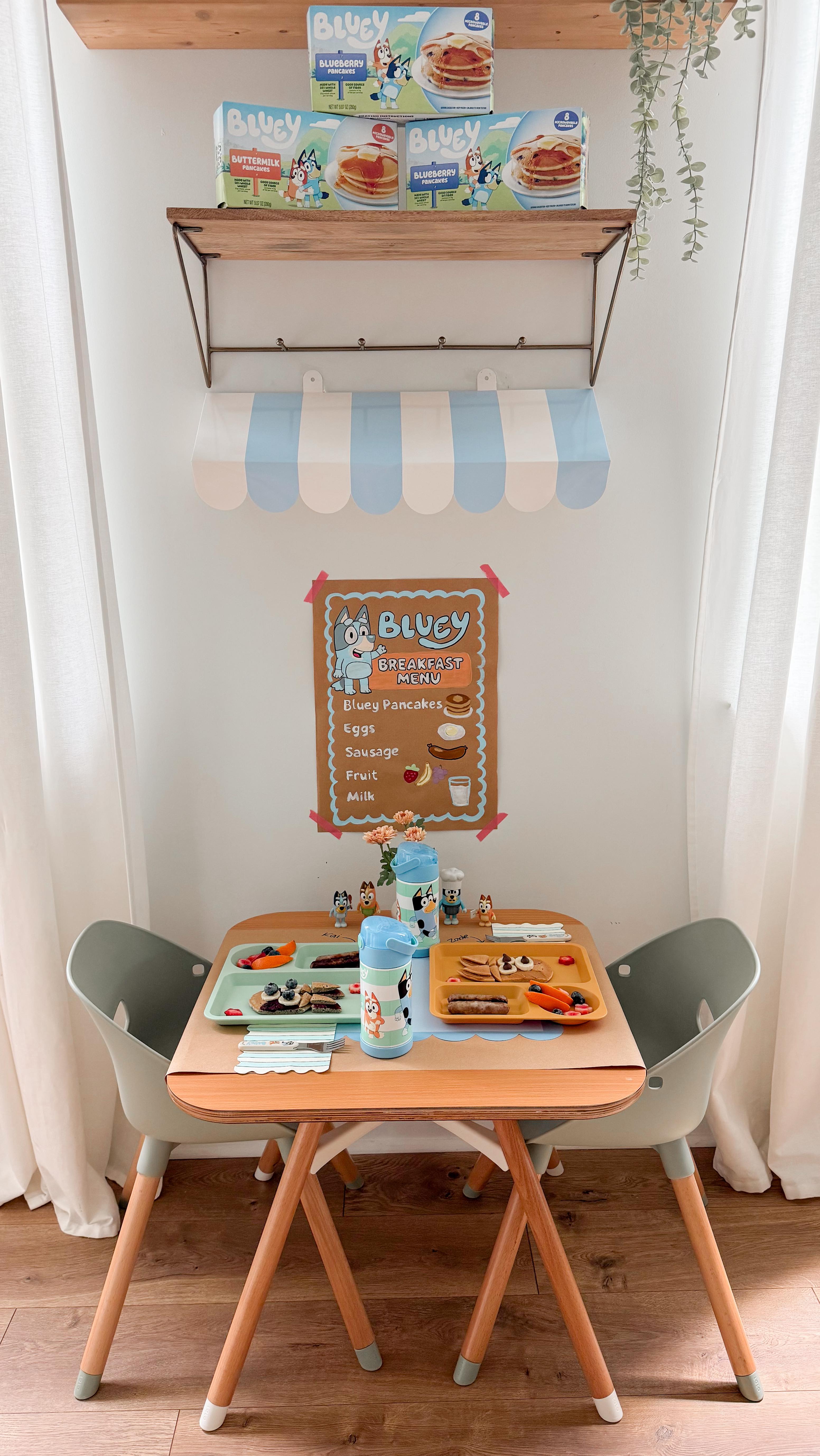 Instagram post by @karinaalyza for Bluey. Caption reads: Bluey-themed breakfast for the win! 🩵✨

Whipped....