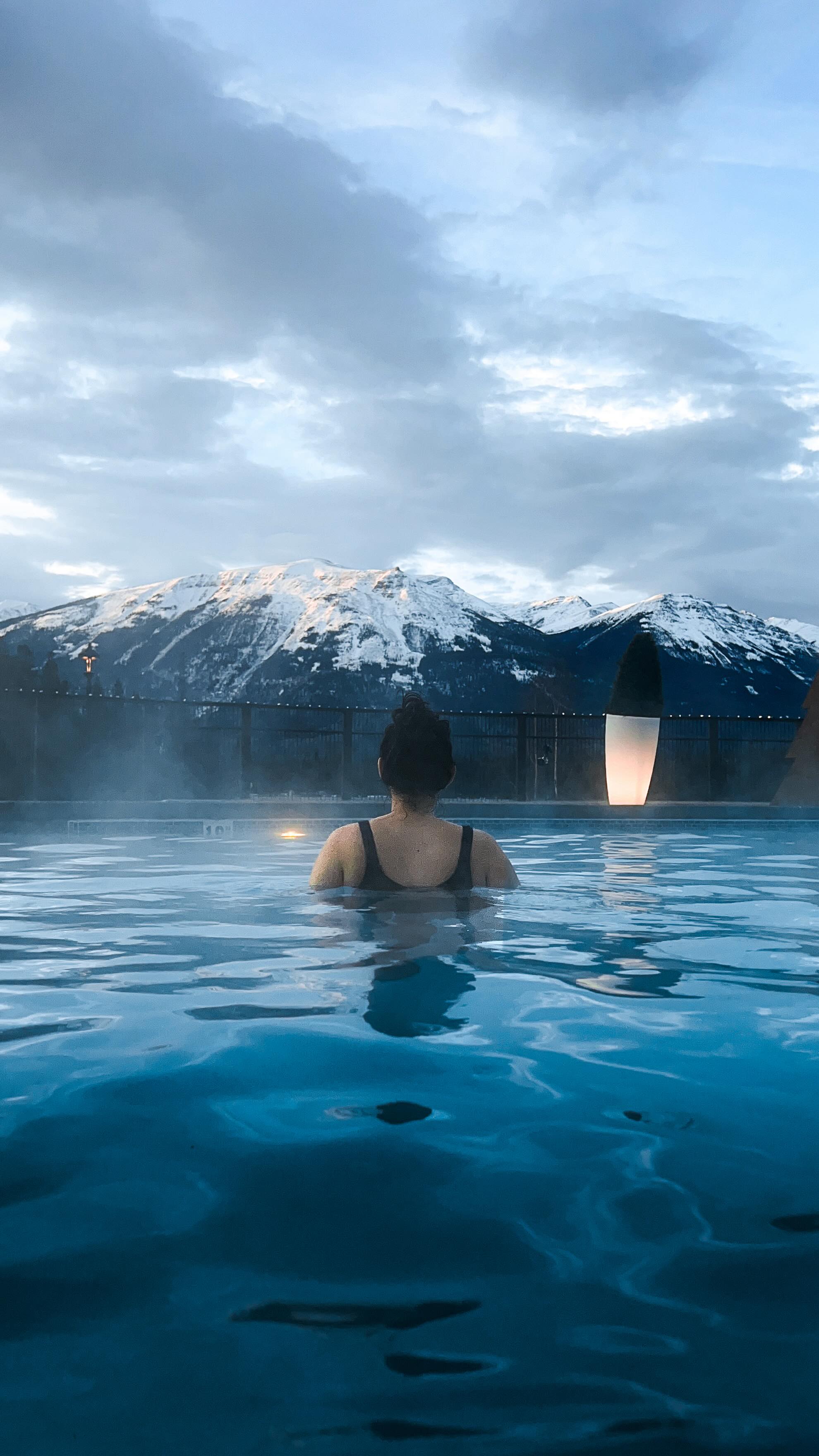 Instagram post by @nnnance for Travel Alberta. Caption reads: What better way to relax and unwind at....