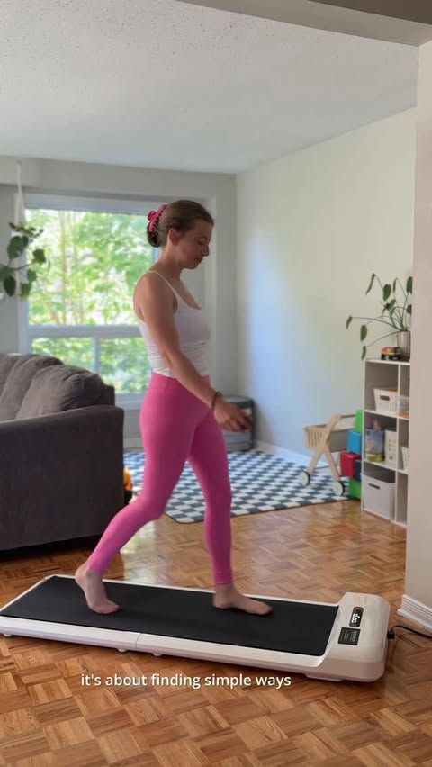 Instagram post by @amymacdonaldd for WalkingPad. Caption reads: [...] it around, and can be stored easily.....