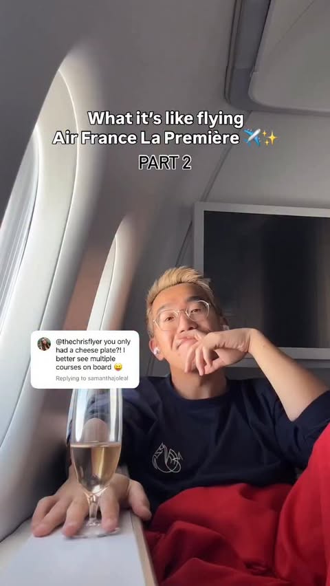 Instagram post by @thechrisflyer for Travel + Leisure. Caption reads: It’s the kind of flight you wish would never end.....