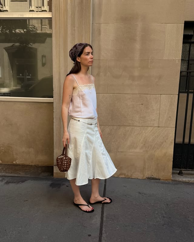 Instagram post by @accidentalinfluencer for Mango. Caption reads: [...] Read the full interview on our app or at....