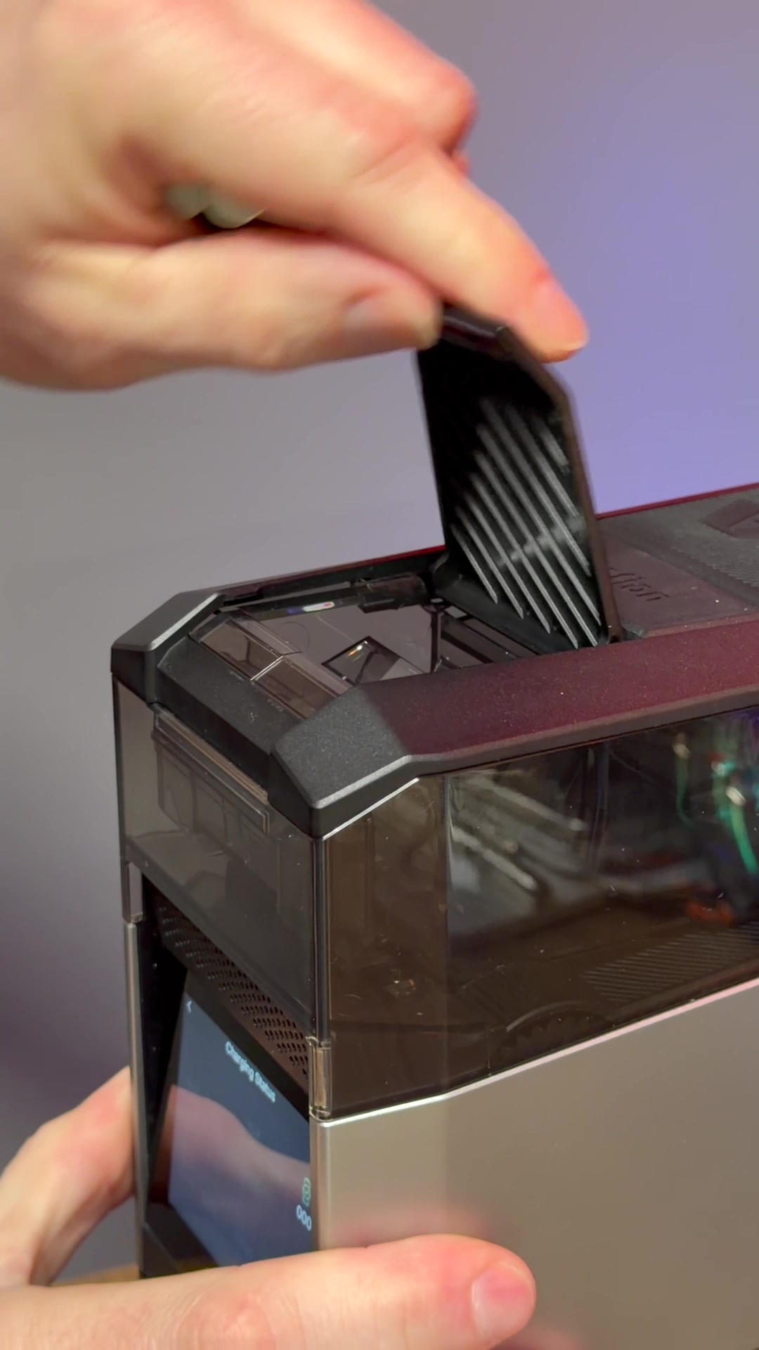 TikTok post by @daveystruggle for Olight. Caption reads: The ultimate battery charging station @OLIGHT....