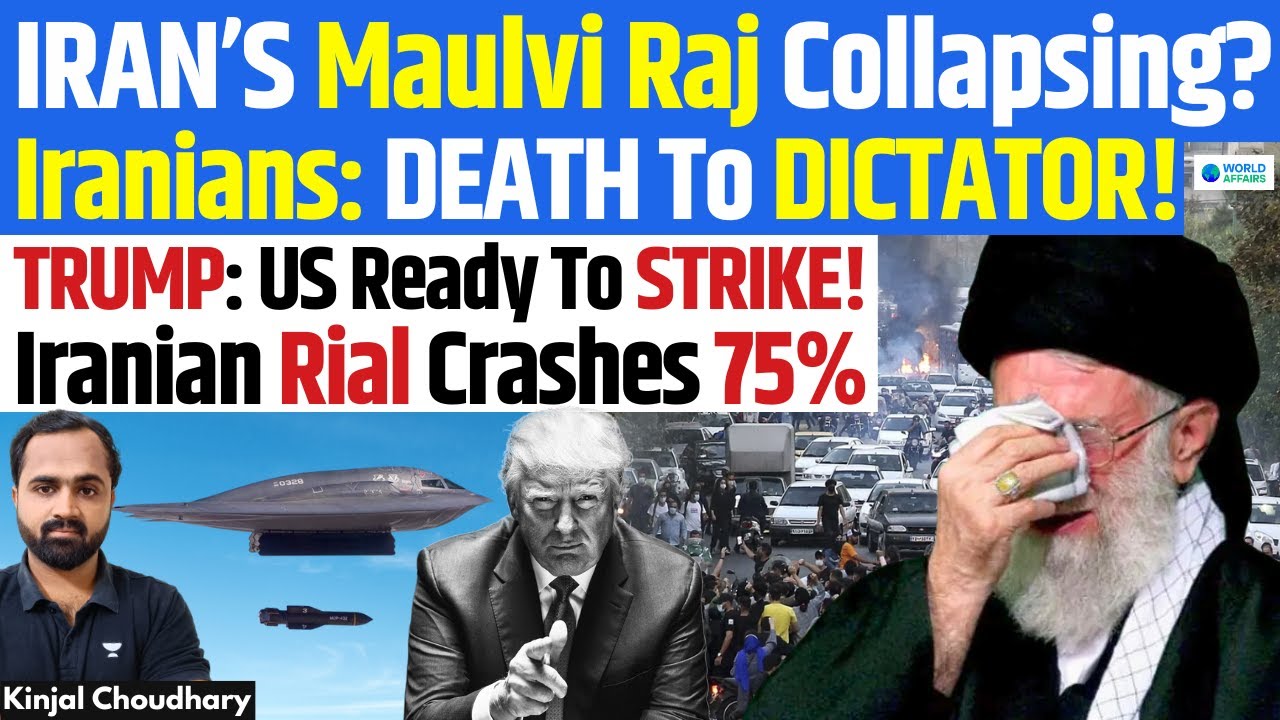 YouTube post by @WorldAffairsUnacademy for Unacademy. Caption reads: IRAN Revolution 2.0: Fall Of Islamic Regime Near?....