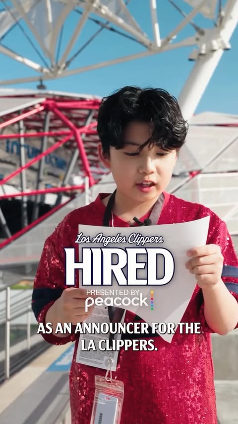 Instagram post by @laclippers for Peacock. Caption reads: [...] Los Angeles Clippers Hired presented by....