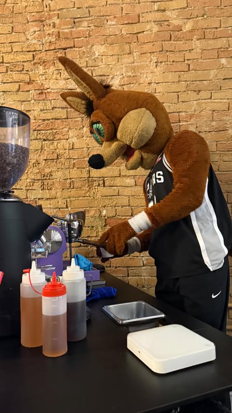 Instagram post by @spurscoyote for Ledger. Caption reads: he’s doing his best😅 Don’t forget to get your 🆓....