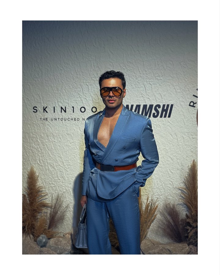 Instagram post by @saimali_official for Namshi. Caption reads: [...] its most exotic muse — SAIM ALI 👉🏻 @namshi....