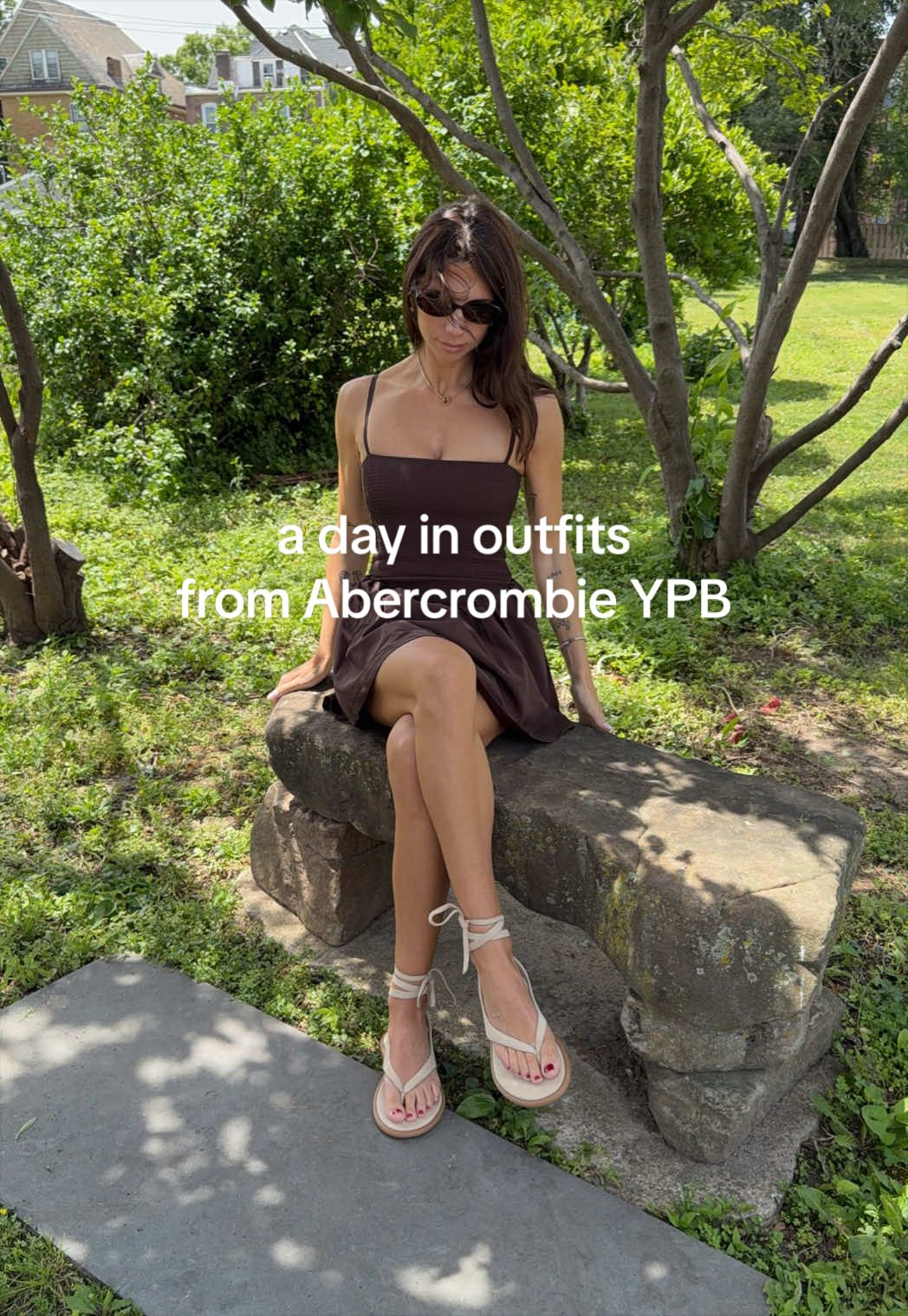 TikTok post by @sophiaamarren for Abercrombie & Fitch. Caption reads: [...] of movement and cute outfits with....