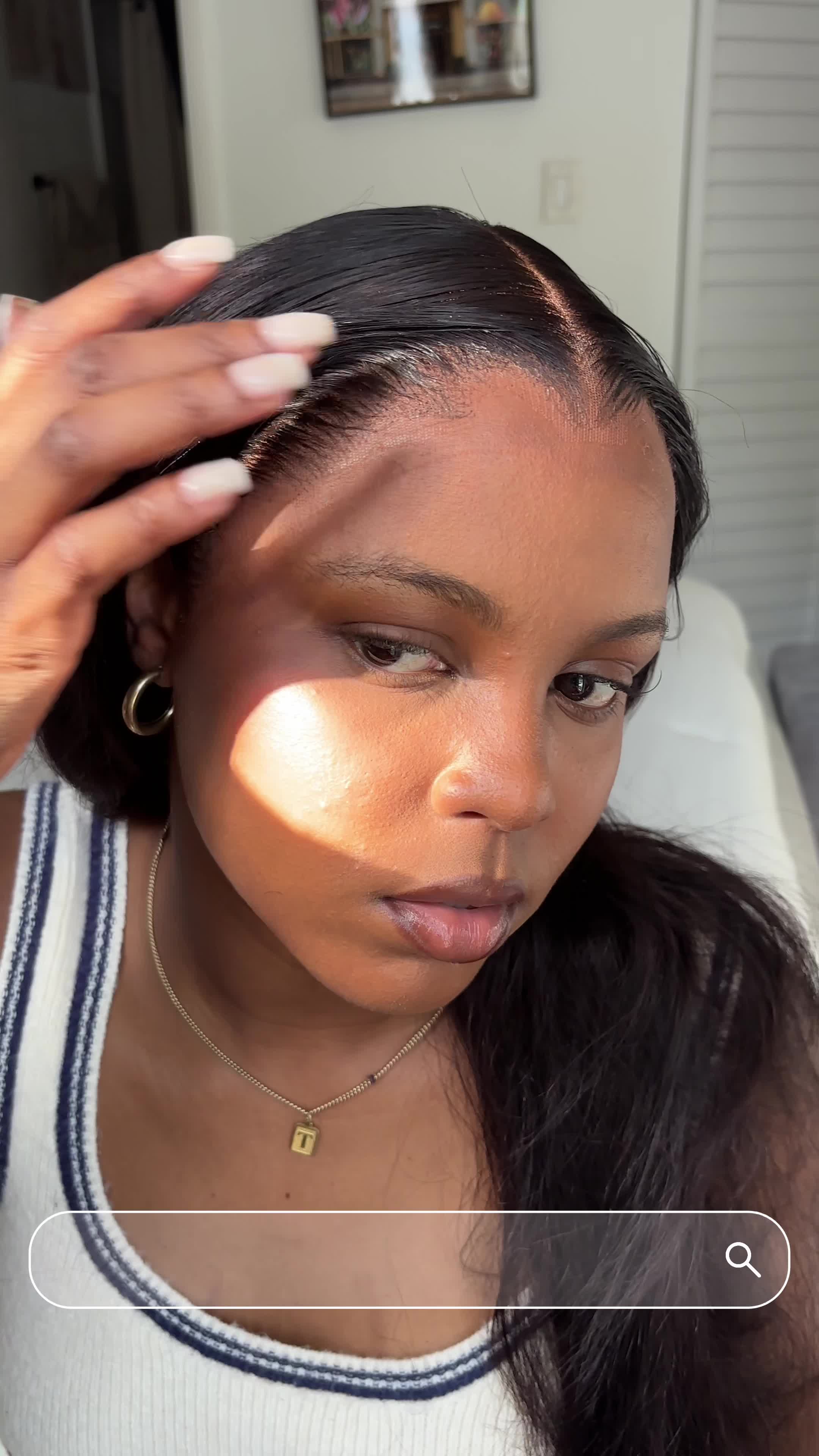 TikTok post by @choo_ssen for Ebin New York. Caption reads: How to melt your lace with @EBIN NEW YORK 💇🏽‍♀️....