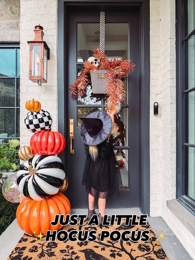 Instagram post by @remingtonavenue for MacKenzie-Childs. Caption reads: [...] showstopping pumpkin stack from....