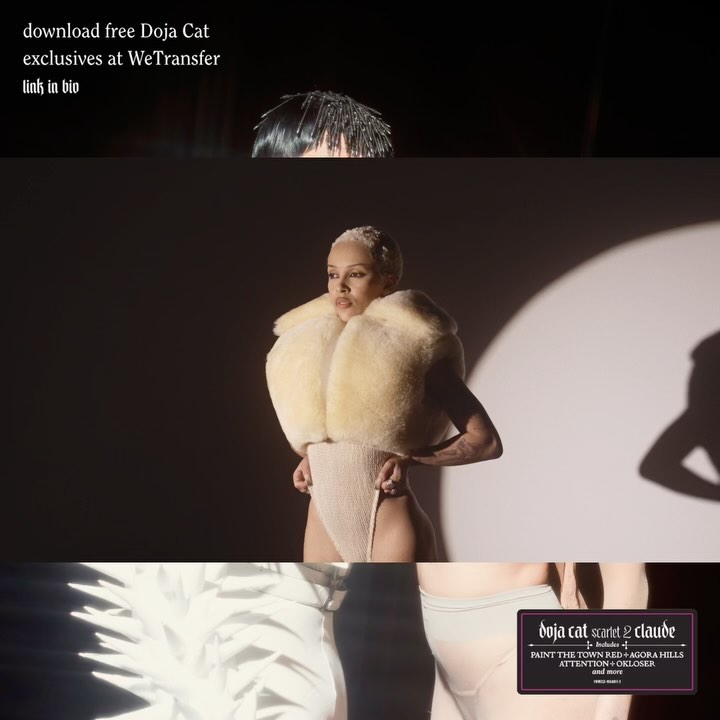 Instagram post by @dojahqs for WeTransfer. Caption reads: In celebration of Scarlet’s 1 year anniversary,....