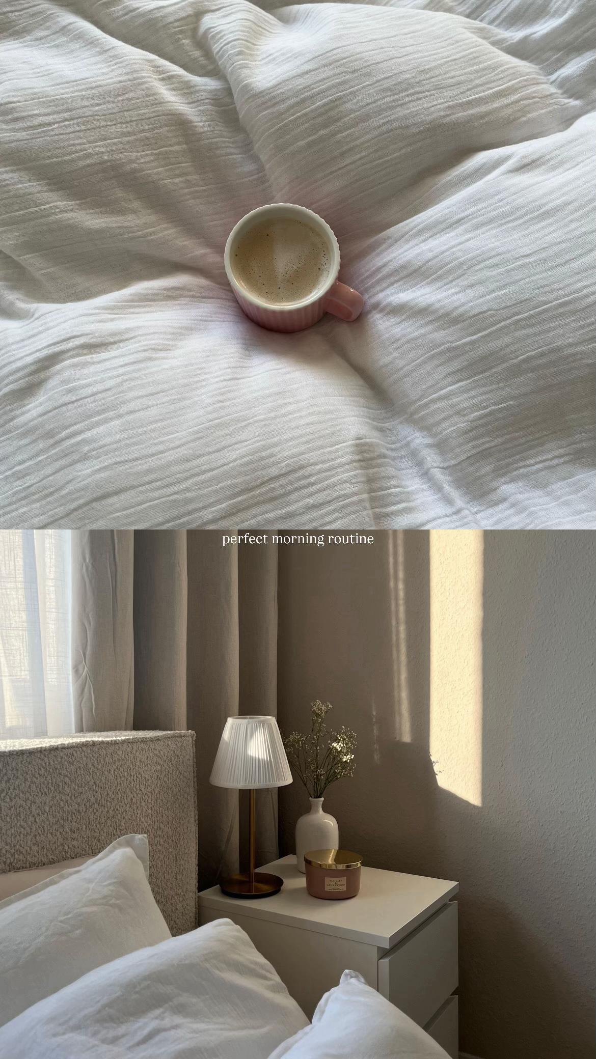 TikTok post by @almostleonie for Kijimea. Caption reads: [...] perfect morning routine #morningroutine....