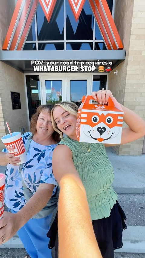 Instagram post by @through.becs.specs for Whataburger. Caption reads: [...] On our way to Arkansas, we stopped at....