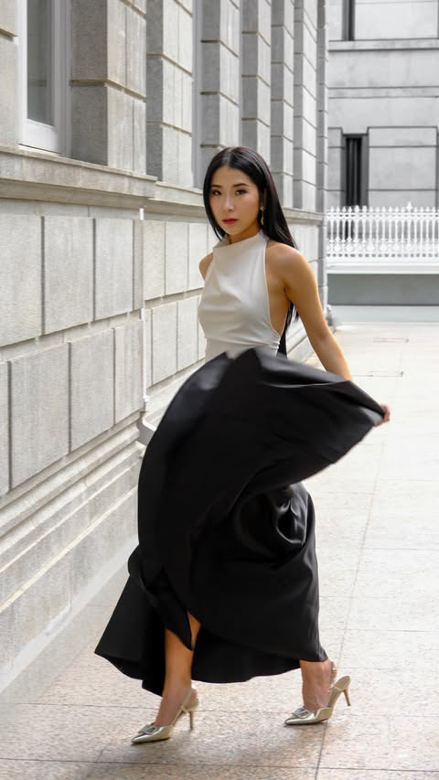 Instagram post by @alexialim for Zalora. Caption reads: When the city becomes my runway ✨
Fluid lines,....