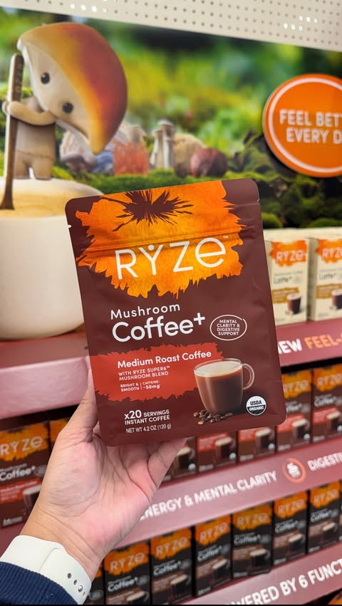 Instagram post by @targetfanatic for RYZE SUPERFOODS. Caption reads: [...] Coffee,now available at....