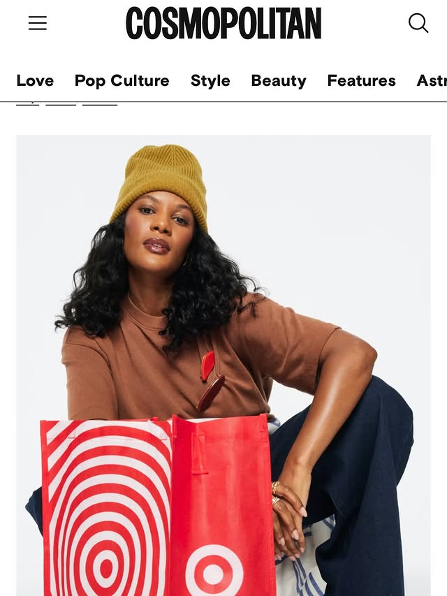 Instagram post by @co_bee for Target. Caption reads: [...] I’ll start with a bag! @cosmopolitan @target.