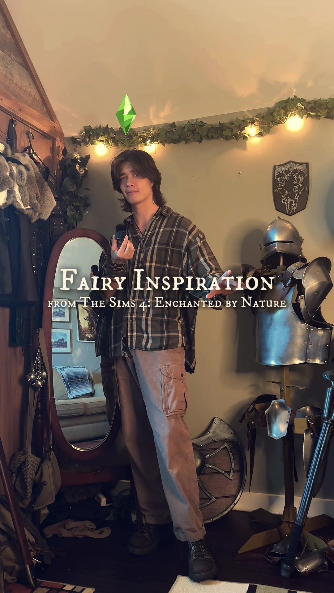 TikTok post by @mossy_socks for The Sims. Caption reads: You’re telling me I can create a fairy character....