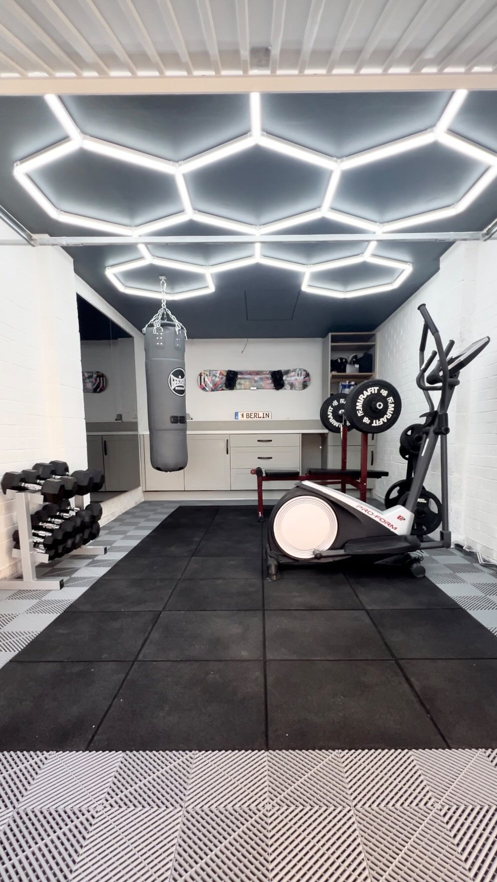 Instagram post by @rachelanna_home for Garage Style Ltd. Caption reads: GARAGE GYM 🏋🏼‍♀️🥊

I don’t know what I had in....