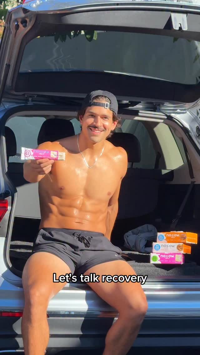 Instagram post by @naranjoedward for No Cow. Caption reads: [...] already know post run fuel matters - @nocow....