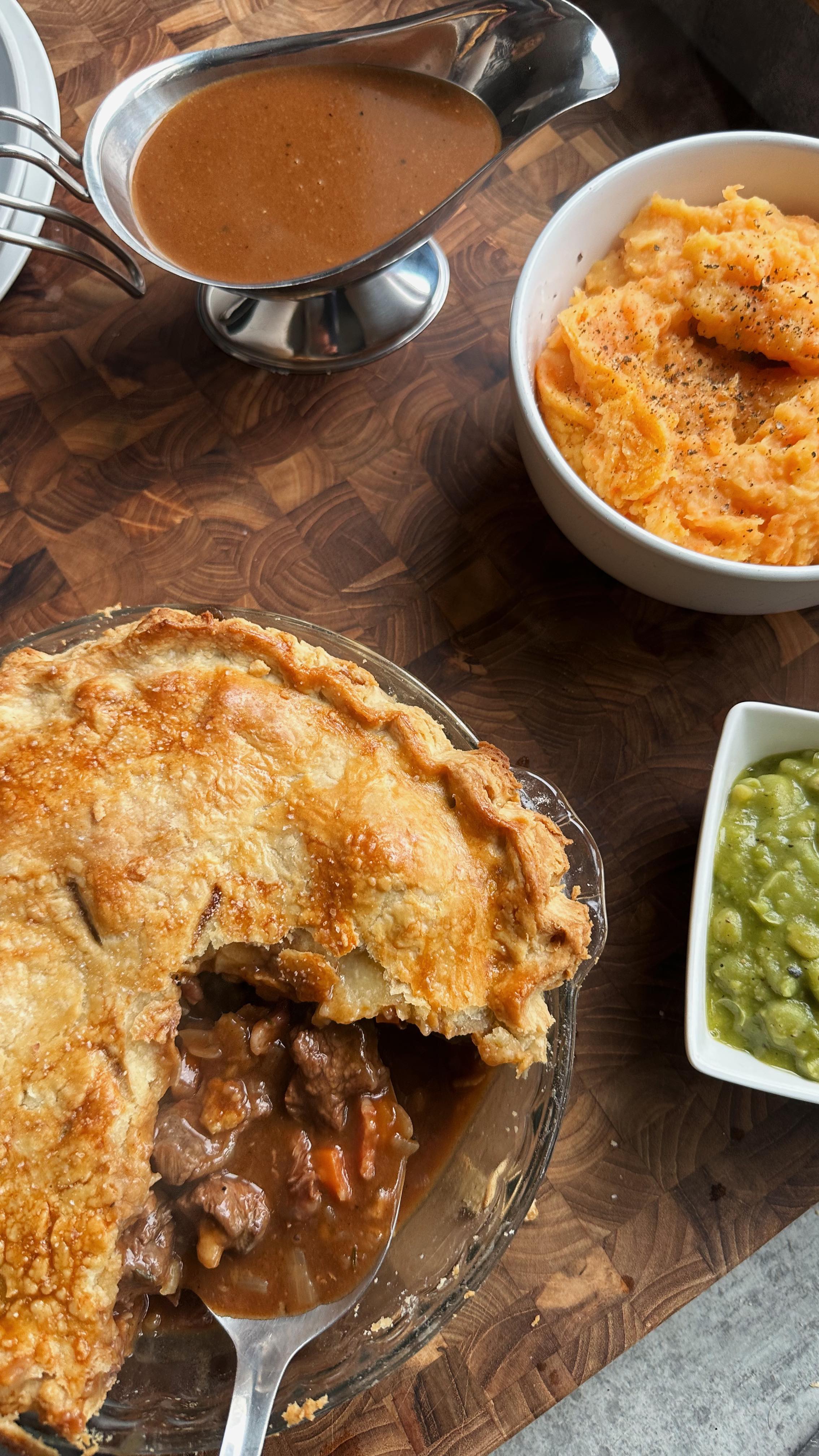 Instagram post by @lukecatleugh for Waitrose. Caption reads: ad. A pie made with a whole lotta love this....